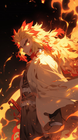 Rengoku Mobile Wallpaper 1632x2912px