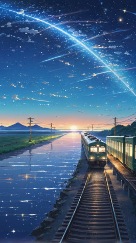 Anime Train Mobile Wallpaper 1008x1800px