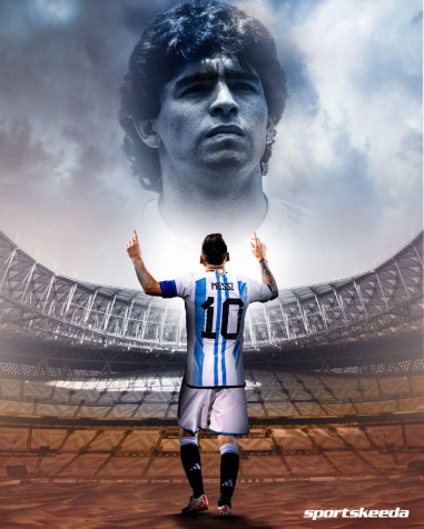 Messi And Maradona iPhone Wallpaper 1024x1280px