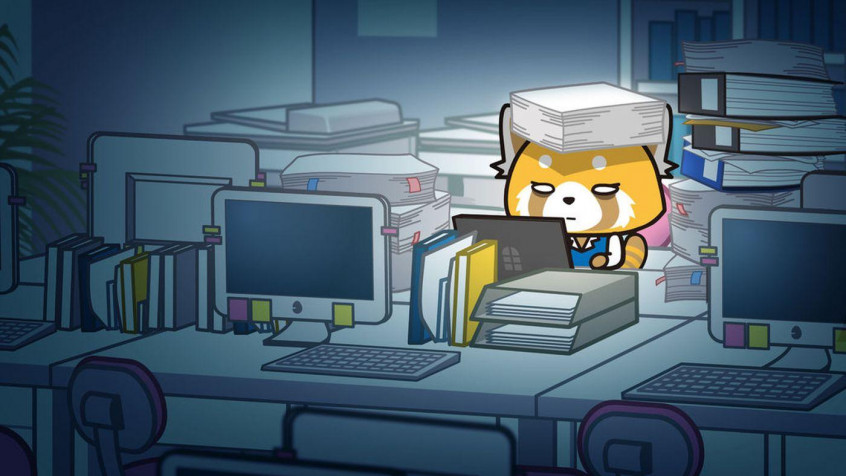 Title Aggretsuko MacBook Background 1400x788px