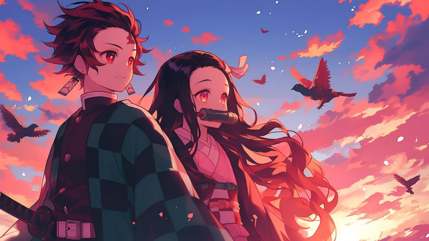 Tanjiro And Nezuko HD Wallpaper 1536x864px