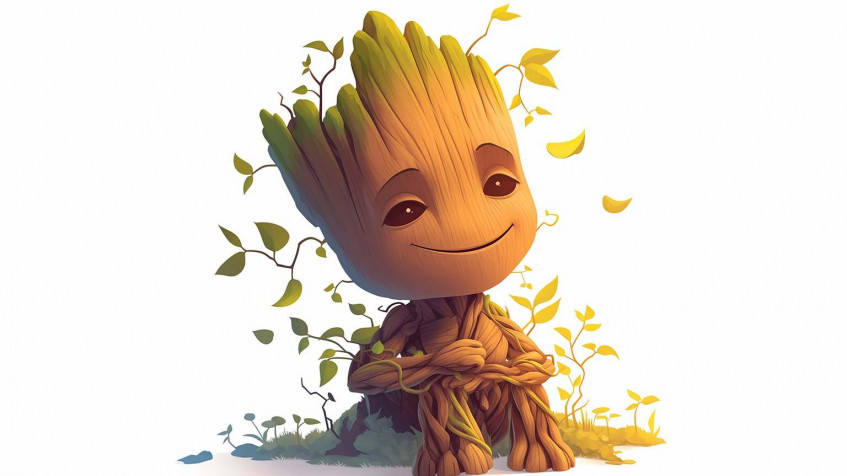 Baby Groot HD Background 1536x864px