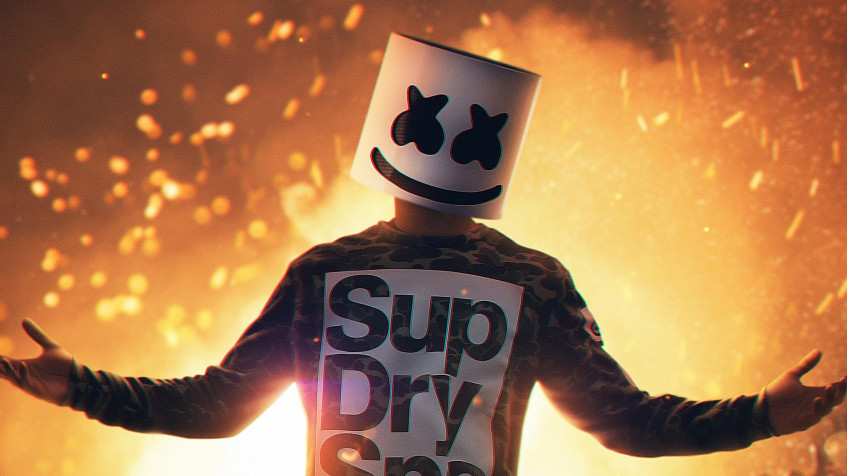 Cartoon Marshmello Full HD 1080p Wallpaper 1920x1080px