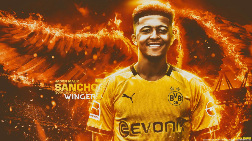 Jadon Sancho Full HD 1080p Wallpaper 1920x1080px