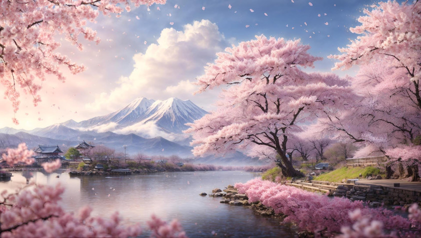 Japan Cherry Blossom Desktop Wallpaper 1920x1085px