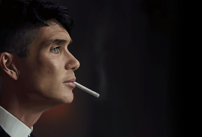 Thomas Shelby Smoking Wallpaper Image 1920x1308px