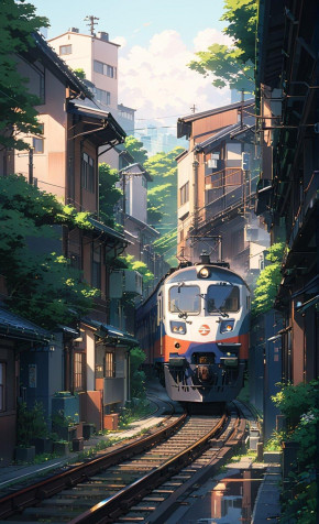 Anime Train Phone HD Background 936x1536px