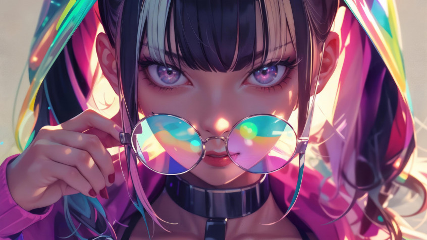 Sunglasses Anime Girl 4k UHD Wallpaper 3840x2160px