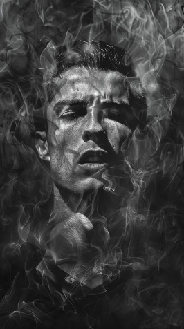 Ronaldo Black iPhone Background 1632x2912px