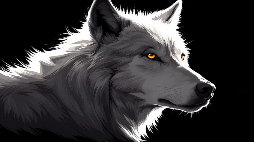 White Wolf Laptop Background 1536x864px