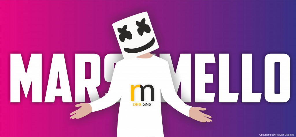 Cartoon Marshmello HD Background 11631x5402px