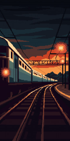 Anime Train Wallpaper for iPhone 2700x5400px