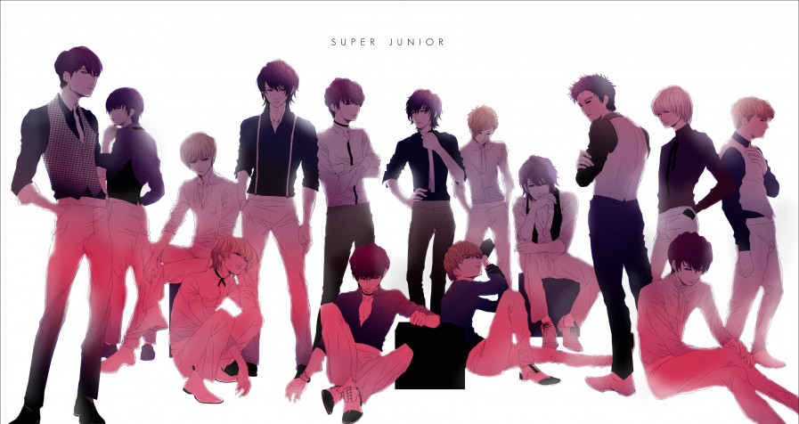 Super Junior Members Laptop Background 3000x1592px