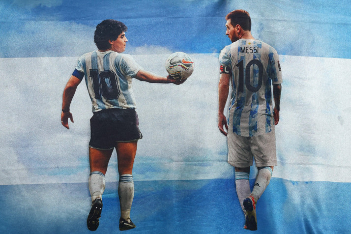 Messi And Maradona Desktop HD Background 4096x2730px