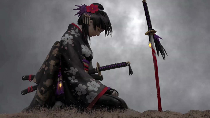 Anime Girl Katana Full HD 1080p Wallpaper 1920x1080px