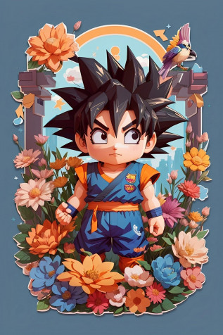 Goku Chibi iPhone Background 1365x2048px