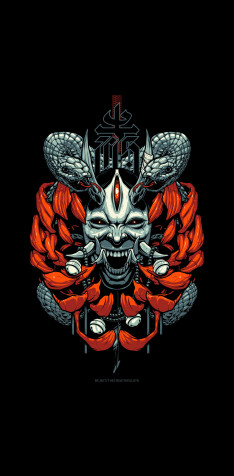 Oni Mask Phone Wallpaper 4637x9426px