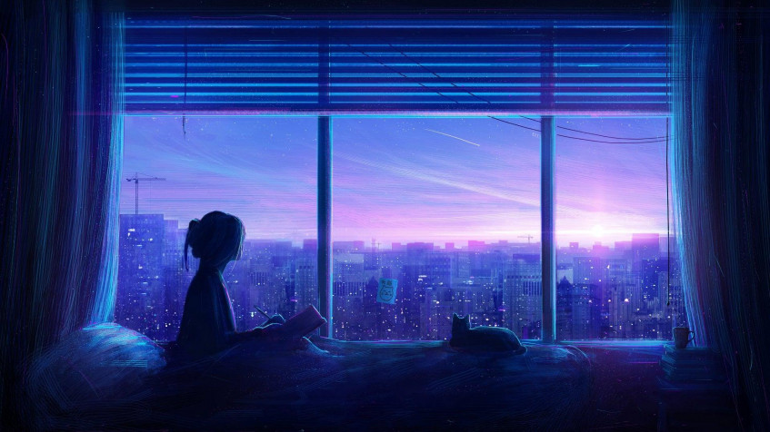 Alone Anime Girl Pc Full HD 1080p Wallpaper 1920x1080px