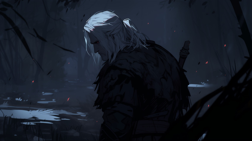 Cartoon The Witcher MacBook Wallpaper 1920x1076px