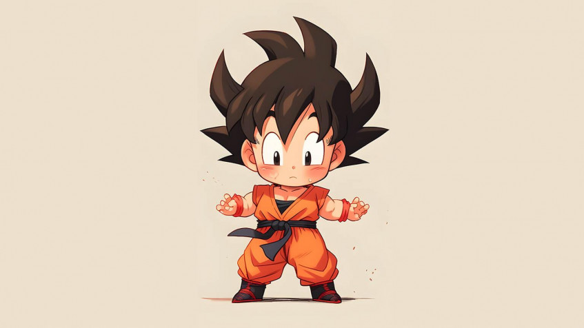 Goku Chibi Desktop HD Background 1536x864px