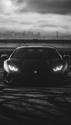 Black Lamborghini Mobile Wallpaper 1080x1904px