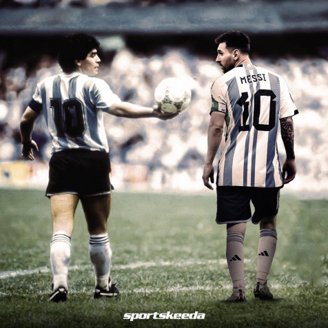 Messi And Maradona Phone Background Image 1080x1080px