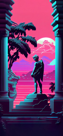 Vaporwave Phone Background 1183x2560px