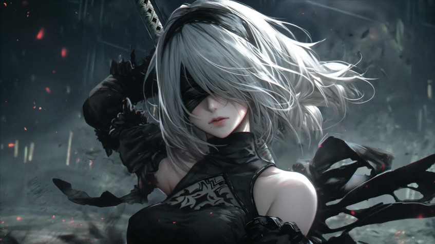 Nier Automata Full HD 1080p Wallpaper 1920x1080px