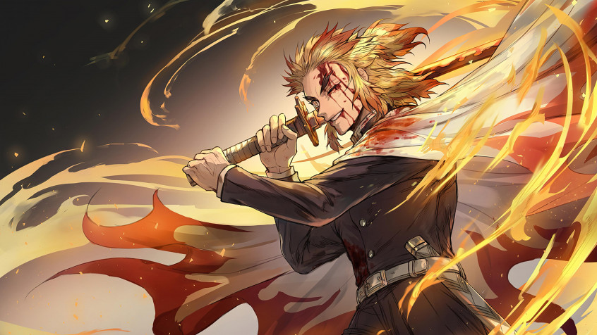 Kyojuro Rengoku 4k UHD Wallpaper 3840x2160px