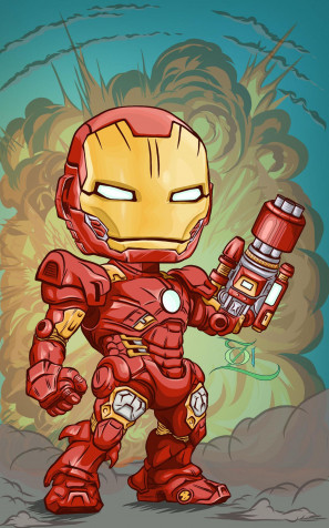 Iron Man Chibi Phone Wallpaper 1280x2048px