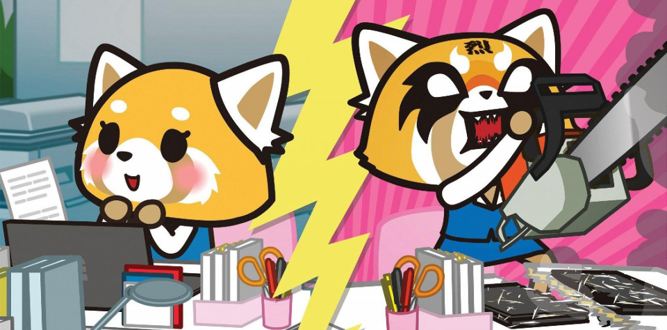 Aggretsuko Desktop HD Background 2100x1042px