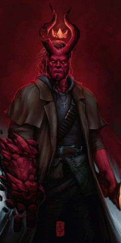 Hellboy Android Wallpaper 1080x2160px