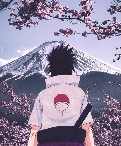 Aesthetic Sasuke Uchiha Phone Background 1076x1304px