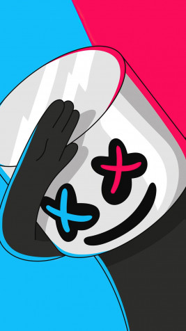 Cartoon Marshmello Phone HD Background 1080x1920px