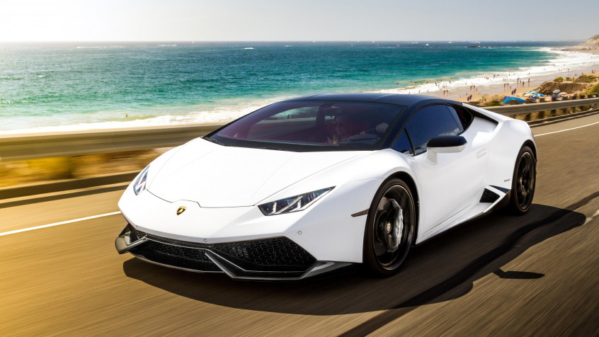 White Lamborghini HD Background 4096x2304px