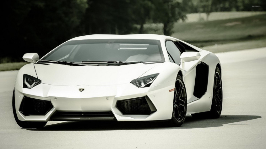 White Lamborghini Full HD 1080p Wallpaper 1920x1080px