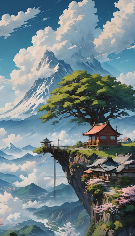 Anime Landscape Phone Wallpaper 1600x2800px