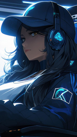 Anime Girl With Cap Phone Background 1080x1920px