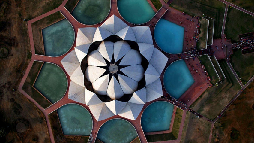 Lotus Temple Wallpaper Image 1600x900px