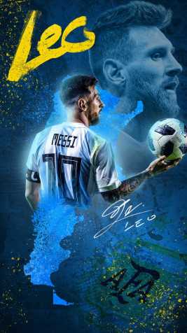 Messi Argentina Phone Background Image 1152x2048px