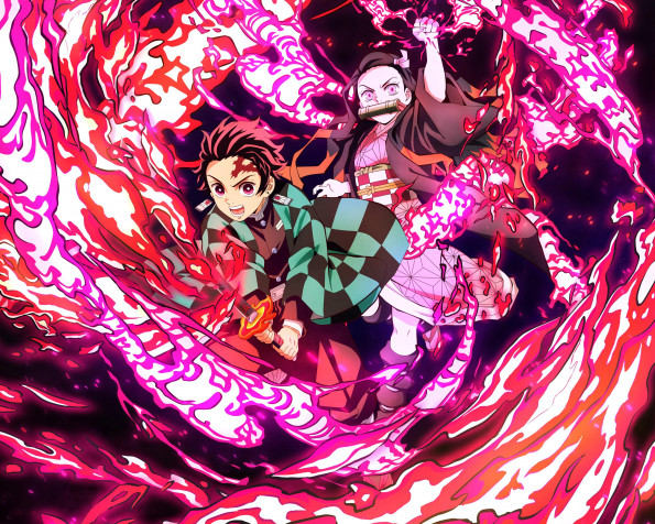 Tanjiro And Nezuko HD Background 4416x3533px