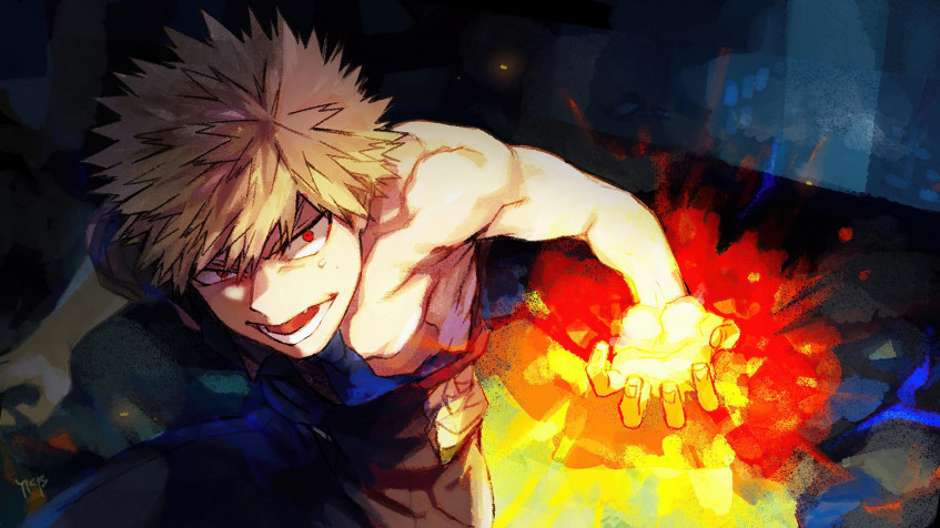 Katsuki Bakugo Full HD 1080p Wallpaper 1920x1080px