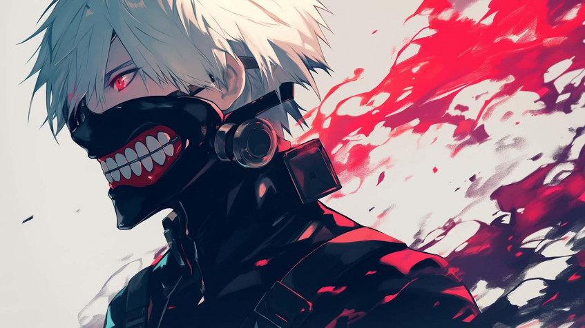 Ken Kaneki Desktop Wallpaper 1536x864px