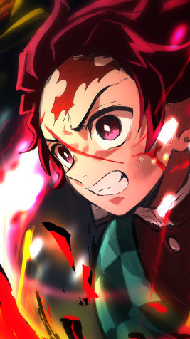 Tanjiro Kamado Mobile Background 1440x2560px