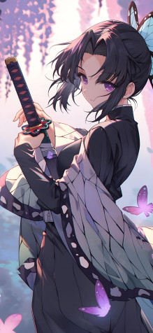 Anime Girl Katana iPhone Wallpaper 1463x3171px