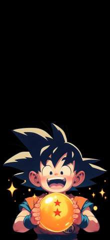 Goku Chibi Phone Background 1183x2560px