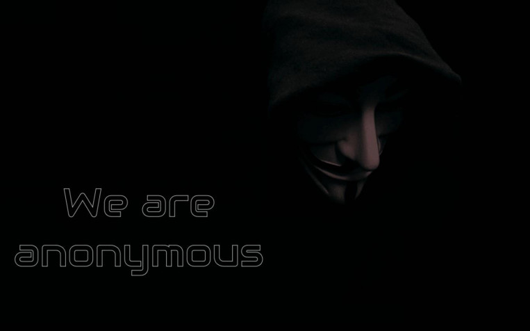 Anonymous Hacker Laptop Wallpaper 1366x853px