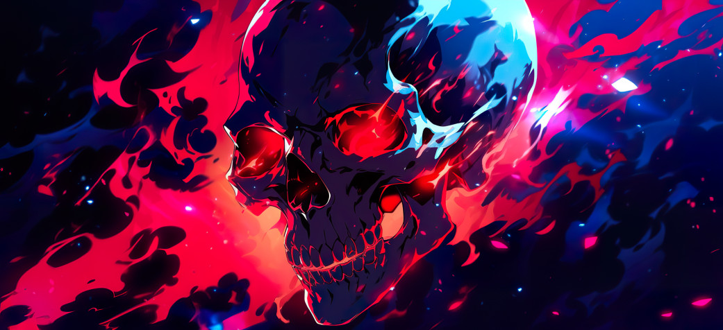 Skull Pc Desktop Wallpaper 2563x1172px