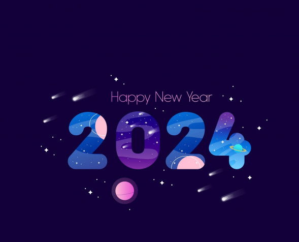 Happy New Year 2024 HD Background 1797x1452px