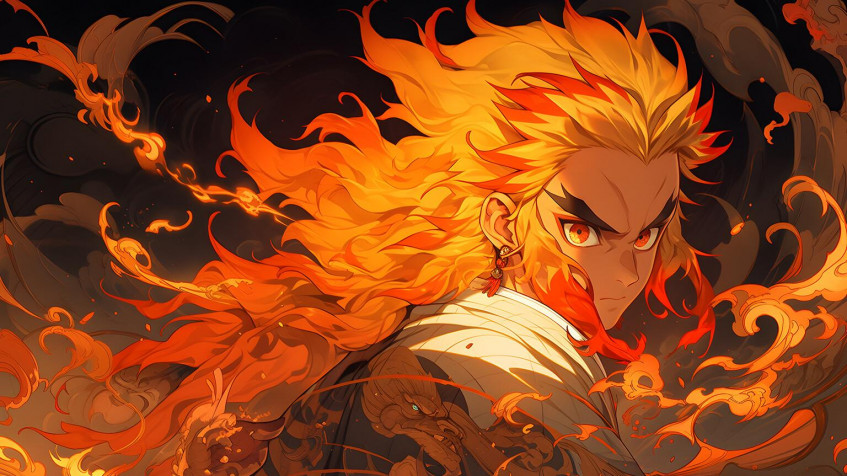 Kyojuro Rengoku Desktop Background 1536x864px